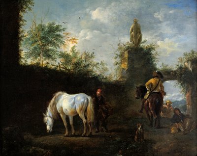 Hawking Party, kolem roku 1665 od Philips Wouwerman