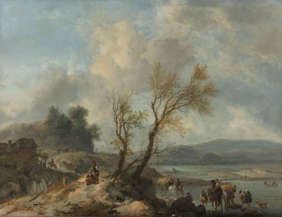 Krajina s Sandy Path u řeky od Philips Wouwerman