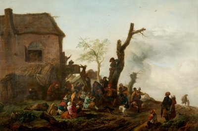 Veselá společnost před hostincem od Philips Wouwermans or Wouwerman