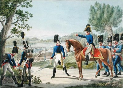Nové císařské královské rakouské Pontonniers po napoleonských válkách, kolem roku 1820 (barevné lito) od Phillip von (after) Stubenrauch