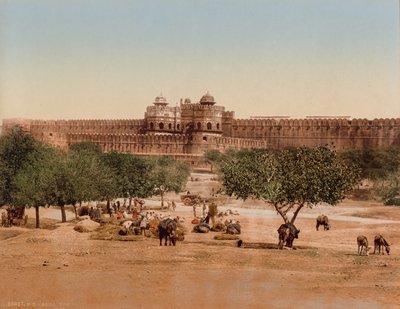Agra. Pevnost od Photoglob Co. (Zurich, active c. 1890 1910)