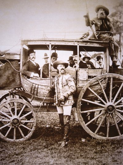 Buffalo Bill Cody (1846-1917) a jeho trenér Deadwood (č/b foto) od Photographer American