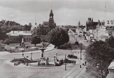 Pohled na Bendigo, Victoria (černobílá fotografie) od Photographer Australian