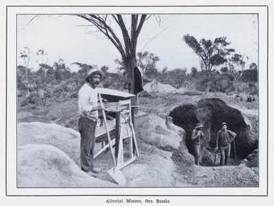 Aluvial Miners, Ora Banda (č/b foto) od Photographer Australian