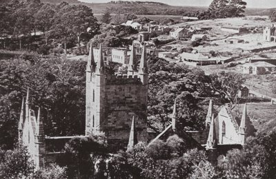 Historický Port Arthur, Tasmánie (černobílá fotografie) od Photographer Australian