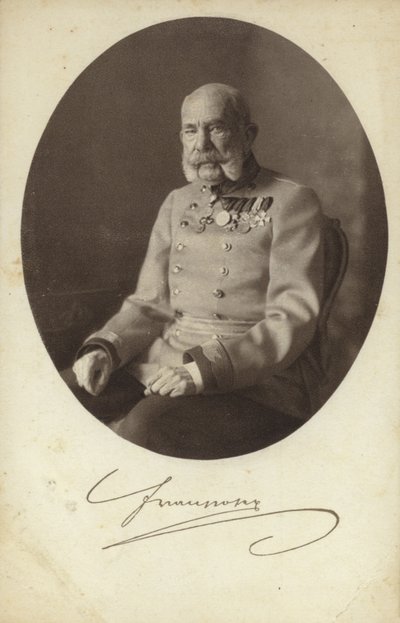 Rakouský císař František Josef I. (čb fotografie) od Photographer Austrian