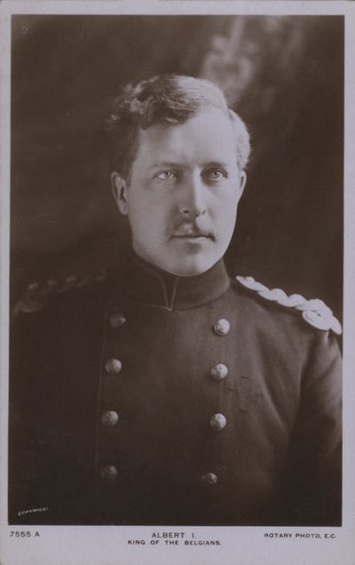 Albert I., belgický král (černobílá fotografie) od Photographer Belgian