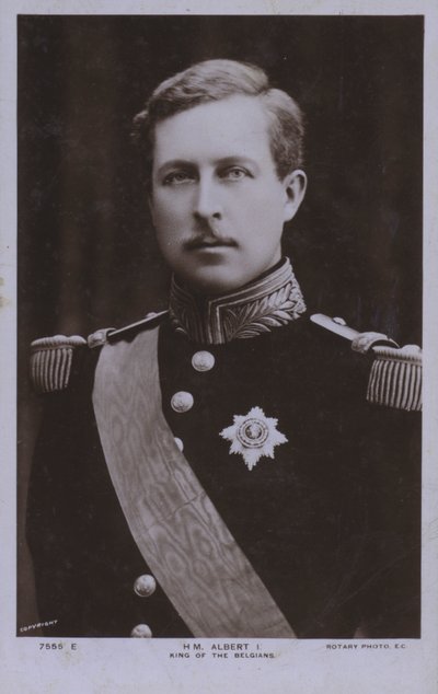Albert I., belgický král (černobílá fotografie) od Photographer Belgian