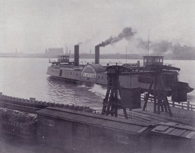 Kanada: Transfer Steamer mezi Windsorem a Detroitem (černobílá fotografie) od Photographer Canadian
