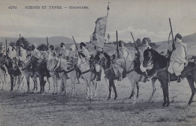 Maročtí Goumiers, muslimští vojáci, kteří sloužili pod francouzskou armádou Afriky (č/b foto) od Photographer French