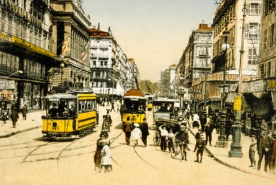 Cannebiere s tramvajemi, Marseille, Francie, c. 1900 (foto) od Photographer French