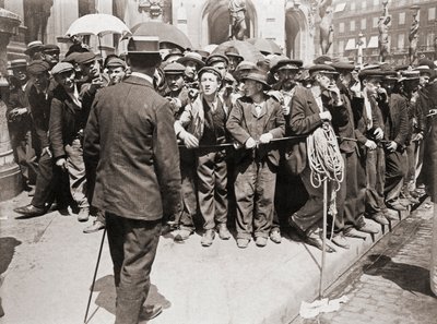 Dělnická demonstrace, Paříž, cca 1900 (čb fotografie) od Photographer French