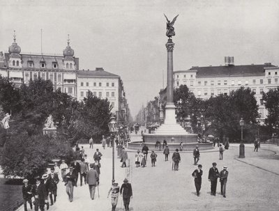 Belle-Alliance-Platz And Friedrich-Strasse (černobílá fotografie) od Photographer German