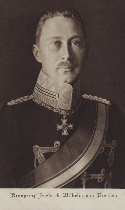 Korunní princ Wilhelm, nejstarší syn císaře Viléma II z Německa (černobílá fotografie) od Photographer German