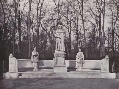 Památník v Siegesallee, kurfiřt Friedrich I. (černobílá fotografie) od Photographer German