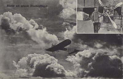 Francouzský letec Louis Bleriot a jeho jednoplošník (č/b foto) od Photographer German