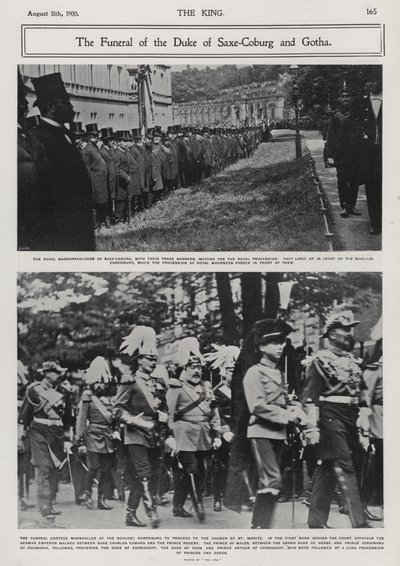 Pohřeb Alfreda, vévody ze Saxe-Coburg a Gotha, druhého syna královny Viktorie a prince Alberta, Coburg, Německo od Photographer German