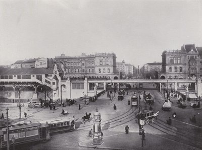 Hallesches Tor s nadzemním nádražím (černobílá fotografie) od Photographer German