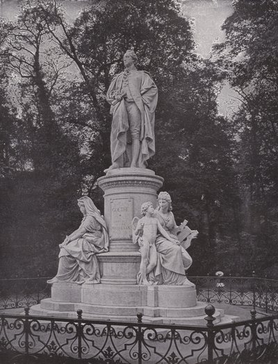 V Tiergarten, Goethův pomník (černobílá fotografie) od Photographer German