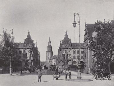 Kaiser Wilhelm Bridge a Kaiser Wilhelm Street (černobílá fotografie) od Photographer German