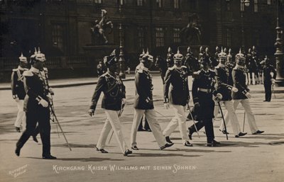 Kaiser Wilhelm II a jeho synové (č/b foto) od Photographer German