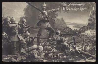 Landwehrlied (Army Song) (černobílá fotografie) od Photographer German