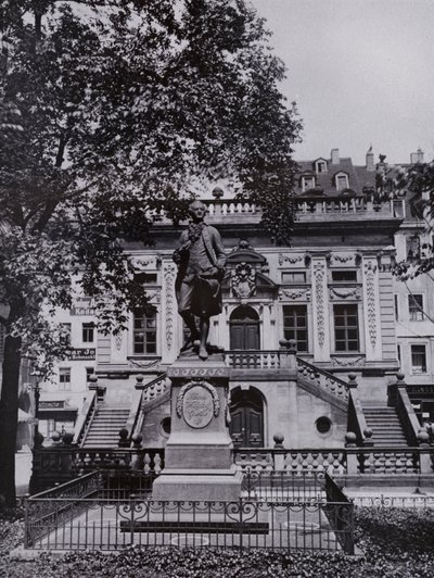 Lipsko: Goethův pomník na Naschmarkt (černobílá fotografie) od Photographer German