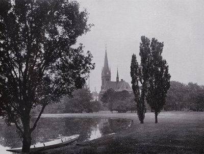 Lipsko: Johannapark s Lutherovým kostelem (č/b foto) od Photographer German