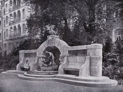 Lipsko: Marchenbrunnen (černobílá fotografie) od Photographer German