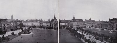 Lipsko: Panorama z Augustusplatz (černobílá fotografie) od Photographer German