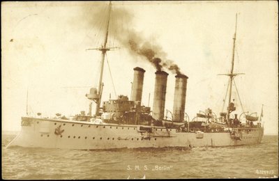 Fotografie Válečné lodě Německo, S. M. S. Berlin od Photographer German