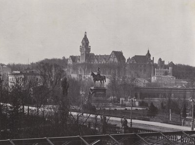 Postupim, válečná škola a památník císaře Wilhelma Des Grossena (černobílá fotografie) od Photographer German