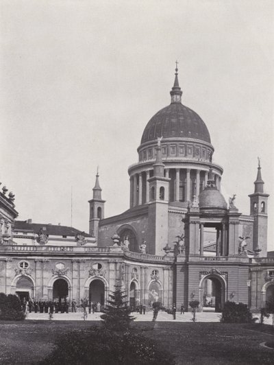 Postupim, Stadtschloss, Fortunaportal a St Nikolaikirche (černobílá fotografie) od Photographer German
