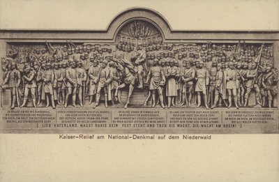 Kaiser, reliéf na Nationaldenkmal, památník připomínající sjednocení Německa, Rudesheim am Rhein, Hesensko (č/b foto) od Photographer German