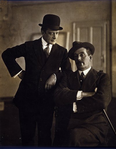 Skladatel Giacomo Puccini (1858-1924) a hudební vydavatel Tito Ricordi II (1865-1933). od Photographer Italian