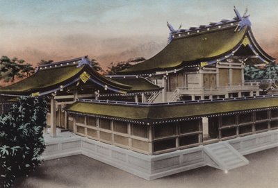 Japonsko, kolem roku 1912: Hlavní budova Meiji Jingu, svatyně, Tokio (foto) od Photographer Japanese