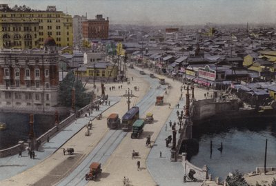 Japonsko, kolem roku 1912: Nihonbashi Street, Tokio (foto) od Photographer Japanese