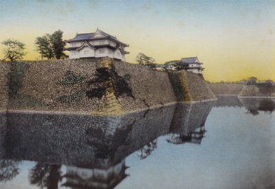 Japonsko, kolem roku 1912: Hrad Ósaka postavil v roce 1583 Hidejoši (foto) od Photographer Japanese