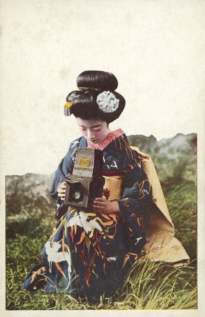 Japonka v tradičním kroji (barevné foto) od Photographer Japanese
