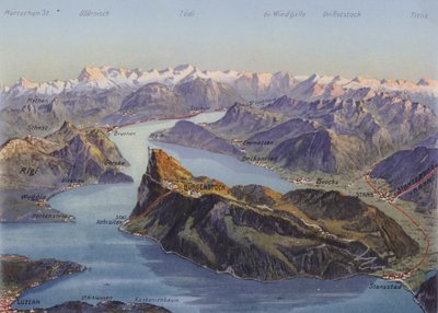 Burgenstock a Lucernské jezero (barevné foto) od Photographer Swiss
