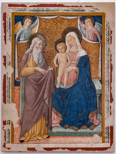 Madona s Jezulátkem a sv. Simeonem, druhá polovina XV. století (freska) od Pier Antonio Mezzastris