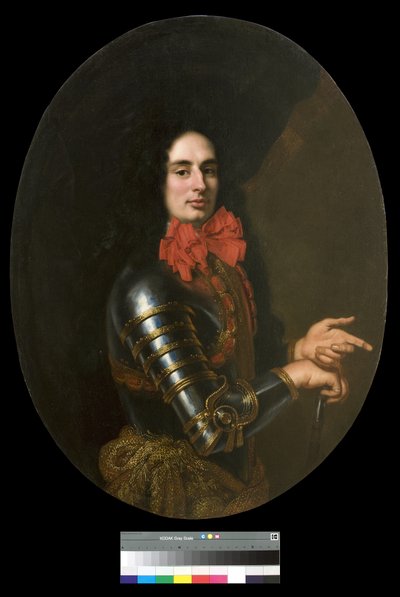 Portrét pána v brnění a s červeným šátkem, 1650-70 od Pier Francesco Cittadini