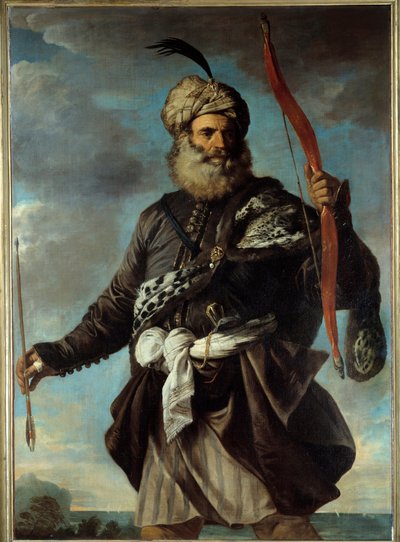 Postava orientálního válečníka držícího luk. Obraz Pier Francesco Mola (1612-1666) od Pier Francesco Mola