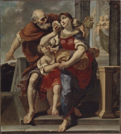 Hagar opouští dům Abrahamův od Pier Francesco Mola