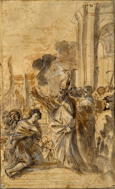 Die Predigt des Hl. Barnabas od Pier Francesco Mola