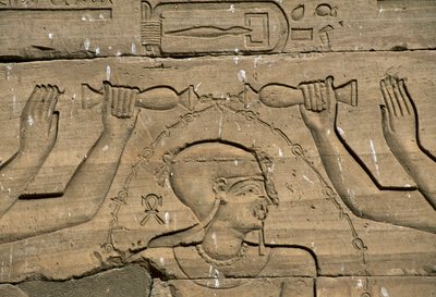 Basreliéf, chrám Kalabsha (také chrám Mandulis), Asuán, postavený kolem roku 30 př.nl, egyptská civilizace od Blaise Nicolas Le Sueur