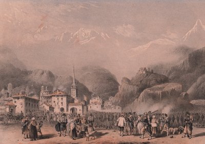 Bivak francouzských jednotek v Susa, Piemont od Blaise Nicolas Le Sueur