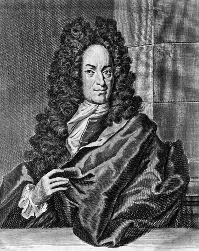 Portrét Georga Ernsta Stahla (1659-1734), německého lékaře a chemika, rytina z Opusculum chimico-physico-medicum, Halae Magdeburgicae od Blaise Nicolas Le Sueur