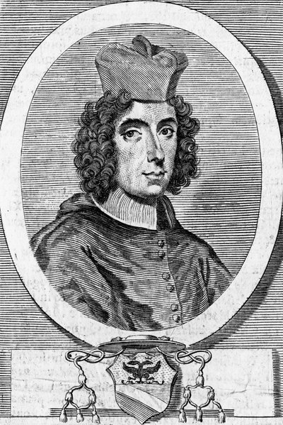 Portrét Giambattisty Rubiniho (1642-1707), italského kardinála a biskupa, rytina od Blaise Nicolas Le Sueur