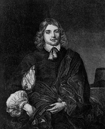Portrét Lucia Caryho, 2. vikomta Falklanda (asi 1610-1643), anglického spisovatele, politika a vojáka, který byl v letech 1642-1643 státním tajemníkem, rytina od Blaise Nicolas Le Sueur